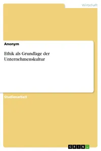 Ethik als Grundlage der Unternehmenskultur_cover