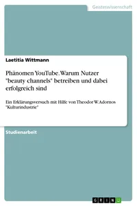 Phänomen YouTube. Warum Nutzer "beauty channels" betreiben und dabei erfolgreich sind_cover