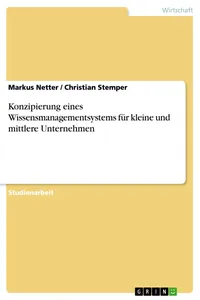 Konzipierung eines Wissensmanagementsystems für kleine und mittlere Unternehmen_cover