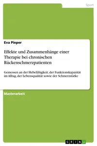 Effekte und Zusammenhänge einer Therapie bei chronischen Rückenschmerzpatienten_cover