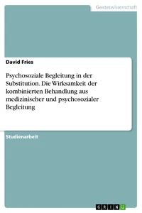 Psychosoziale Begleitung in der Substitution. Die Wirksamkeit der kombinierten Behandlung aus medizinischer und psychosozialer Begleitung_cover