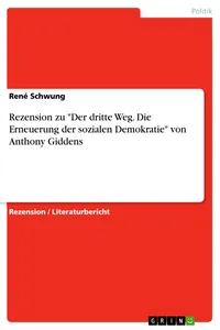 Rezension zu "Der dritte Weg. Die Erneuerung der sozialen Demokratie" von Anthony Giddens_cover