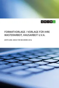 Formatvorlage / Vorlage für Ihre Masterarbeit, Hausarbeit u.v.a._cover