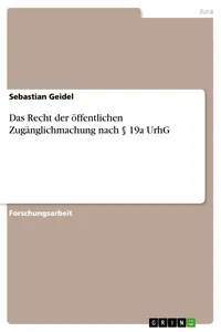 Das Recht der öffentlichen Zugänglichmachung nach § 19a UrhG_cover