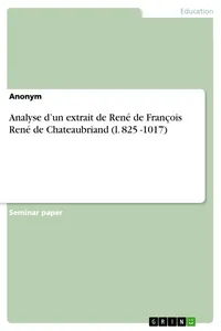 Analyse d'un extrait de René de François René de Chateaubriand_cover