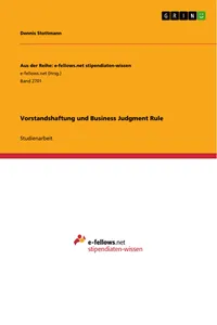 Vorstandshaftung und Business Judgment Rule_cover