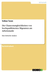Die Chancenungleichheiten von hochqualifizierten Migranten am Arbeitsmarkt_cover