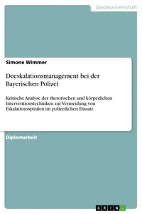 Deeskalationsmanagement bei der Bayerischen Polizei_cover