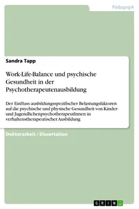 Work-Life-Balance und psychische Gesundheit in der Psychotherapeutenausbildung_cover