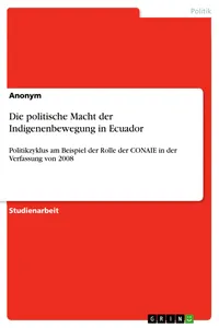 Die politische Macht der Indigenenbewegung in Ecuador_cover