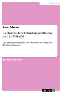 Die städtebauliche Entwicklungsmaßnahme nach § 165 BauGB_cover