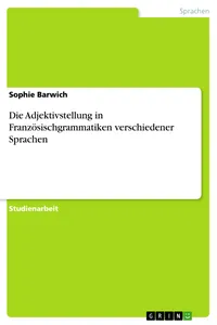 Die Adjektivstellung in Französischgrammatiken verschiedener Sprachen_cover