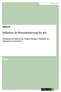 Inklusion als Herausforderung für alle_cover