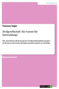 Zivilgesellschaft. Ein Garant für Entwicklung?_cover