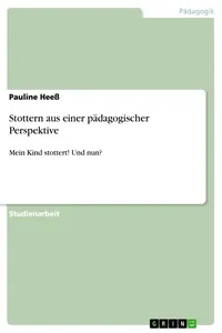Stottern aus einer pädagogischer Perspektive_cover