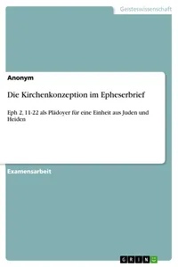 Die Kirchenkonzeption im Epheserbrief_cover