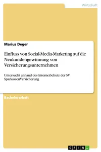 Einfluss von Social-Media-Marketing auf die Neukundengewinnung von Versicherungsunternehmen_cover