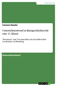 Unterrichtsentwurf zu Kurzgeschichten für eine 11. Klasse_cover