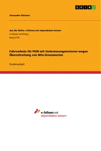 Fahrverbote für PKW mit Verbrennungsmotoren wegen Überschreitung von NOx-Grenzwerten_cover