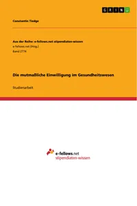 Die mutmaßliche Einwilligung im Gesundheitswesen_cover