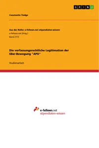 Die verfassungsrechtliche Legitimation der 68er-Bewegung "APO"_cover