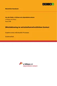 Whistleblowing im wirtschaftsstrafrechtlichen Kontext_cover