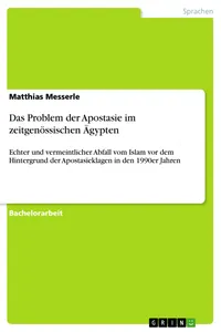 Das Problem der Apostasie im zeitgenössischen Ägypten_cover