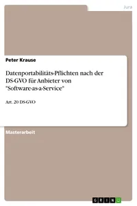 Datenportabilitäts-Pflichten nach der DS-GVO für Anbieter von "Software-as-a-Service"_cover