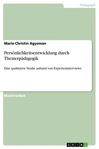 Persönlichkeitsentwicklung durch Theaterpädagogik_cover