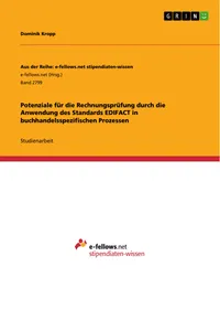 Potenziale für die Rechnungsprüfung durch die Anwendung des Standards EDIFACT in buchhandelsspezifischen Prozessen_cover