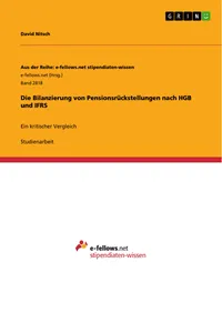 Die Bilanzierung von Pensionsrückstellungen nach HGB und IFRS_cover