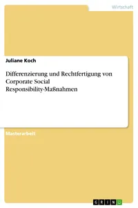 Differenzierung und Rechtfertigung von Corporate Social Responsibility-Maßnahmen_cover