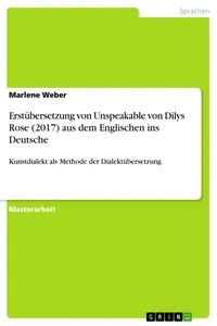Erstübersetzung von Unspeakable von Dilys Rose aus dem Englischen ins Deutsche_cover