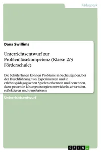 Unterrichtsentwurf zur Problemlösekompetenz_cover