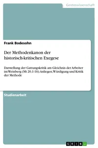 Der Methodenkanon der historisch-kritischen Exegese_cover