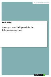 Aussagen zum Heiligen Geist im Johannesevangelium_cover