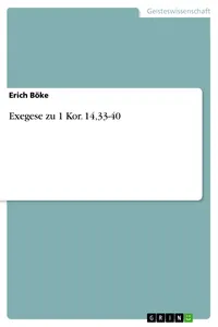 Exegese zu 1 Kor. 14,33-40_cover