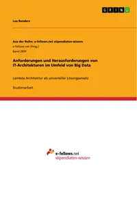 Anforderungen und Herausforderungen von IT-Architekturen im Umfeld von Big Data_cover