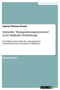 Spätantike "Repaganisierungstendenzen" in der Mailänder Hofdichtung?_cover