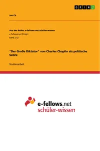 "Der Große Diktator" von Charles Chaplin als politische Satire_cover