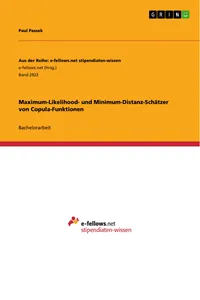 Maximum-Likelihood- und Minimum-Distanz-Schätzer von Copula-Funktionen_cover