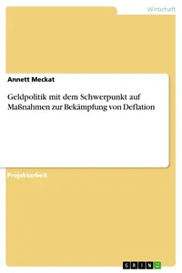 Geldpolitik mit dem Schwerpunkt auf Maßnahmen zur Bekämpfung von Deflation_cover