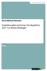 Zeitphilosophie im Vortrag "Der Begriff der Zeit" von Martin Heidegger_cover