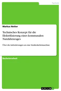 Technisches Konzept für die Elektrifizierung eines kommunalen Nutzfahrzeuges_cover