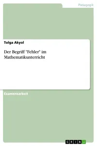 Der Begriff "Fehler" im Mathematikunterricht_cover