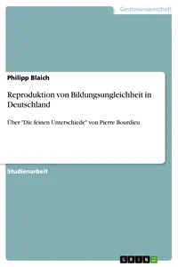 Reproduktion von Bildungsungleichheit in Deutschland_cover