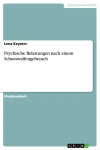 Psychische Belastungen nach einem Schusswaffengebrauch_cover