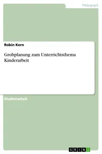 Grobplanung zum Unterrichtsthema Kinderarbeit_cover