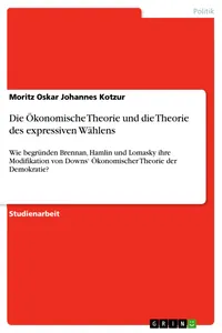 Die Ökonomische Theorie und die Theorie des expressiven Wählens_cover