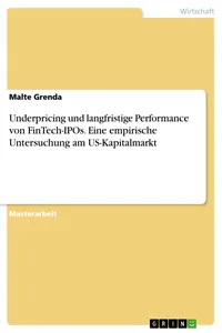Underpricing und langfristige Performance von FinTech-IPOs. Eine empirische Untersuchung am US-Kapitalmarkt_cover